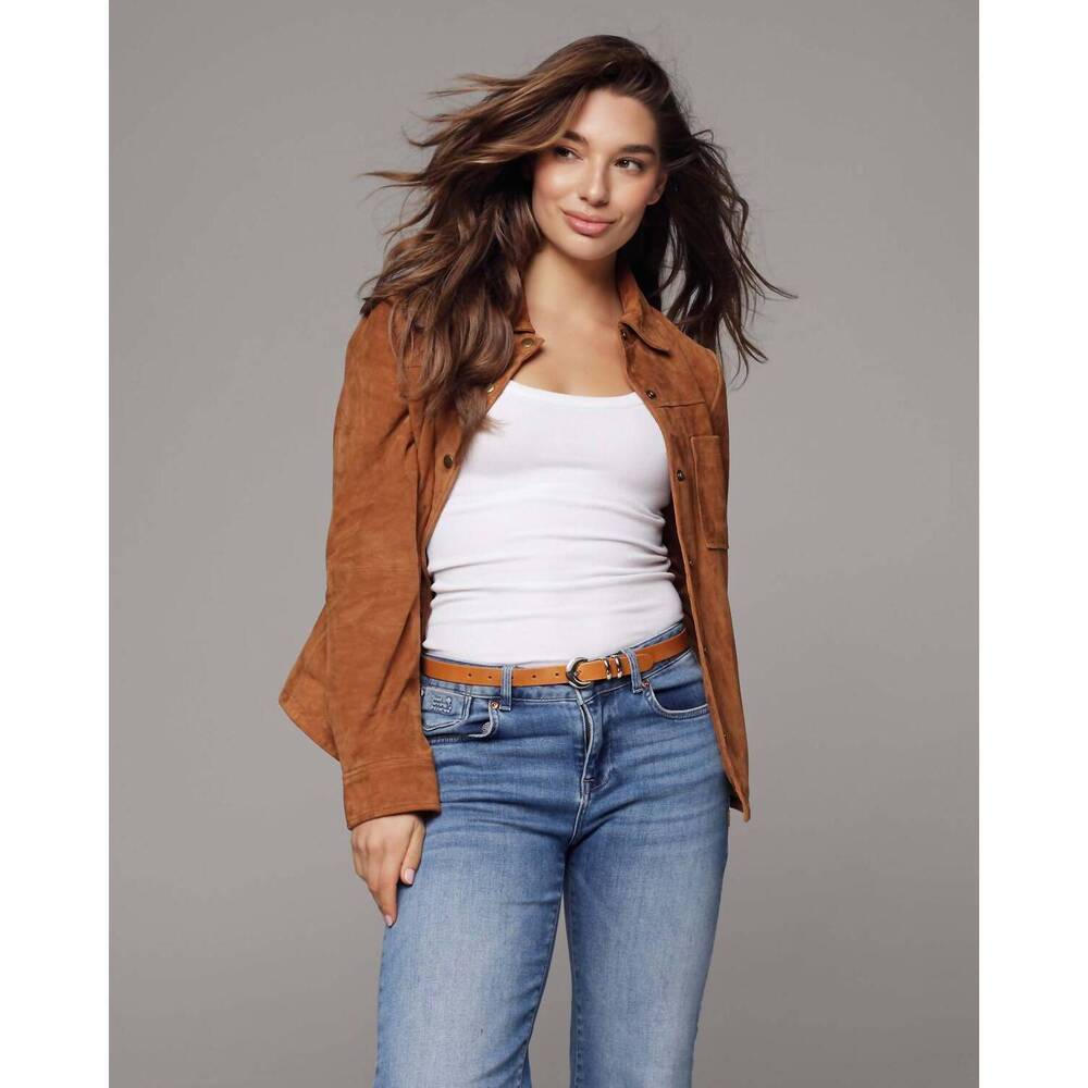 NEW AMSTERDAM HERITAGE dakota leather shirt jacket in cognac
